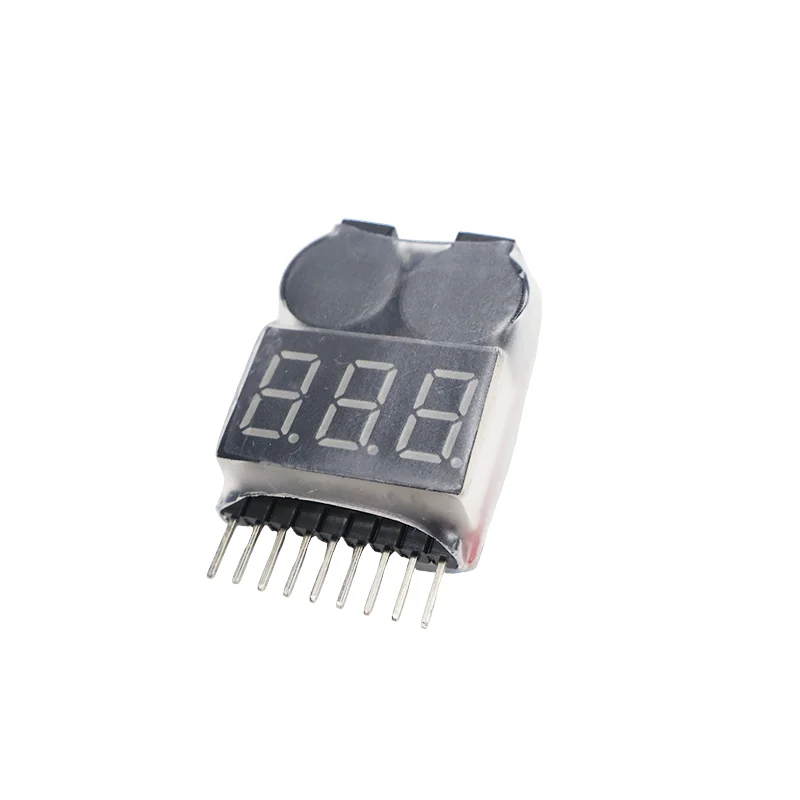 Zumbador de pantalla de voltaje RC, alarma de bajo voltaje de batería BX100 1S-8S, probador de medidor, Monitor de batería Lipo para Dron de coche RC, 2 uds.