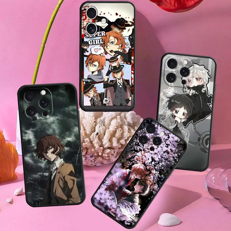 

Cool Bungo Stray Dogs Anime For Apple iPhone 16 16E 15 14 13 12 11 XS X Pro Max Plus Black Soft Silicone Cover