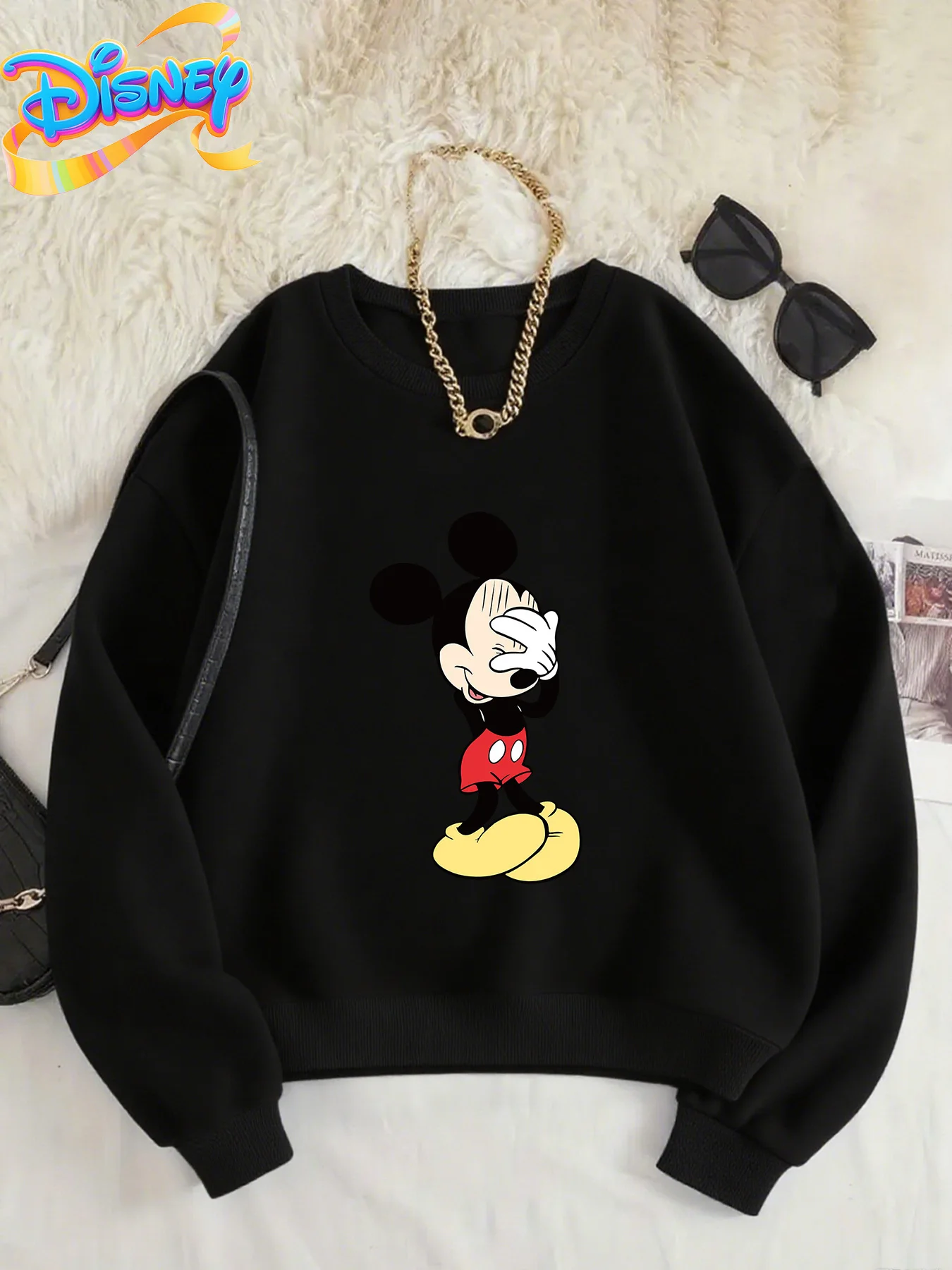 ديزني ميكي ماوس زوجين البلوز المرأة الرجال سترات قطنية عالية الجودة البلوز الخريف الشتاء الصوف المتضخم س الرقبة معاطف القمم الهدايا #2
