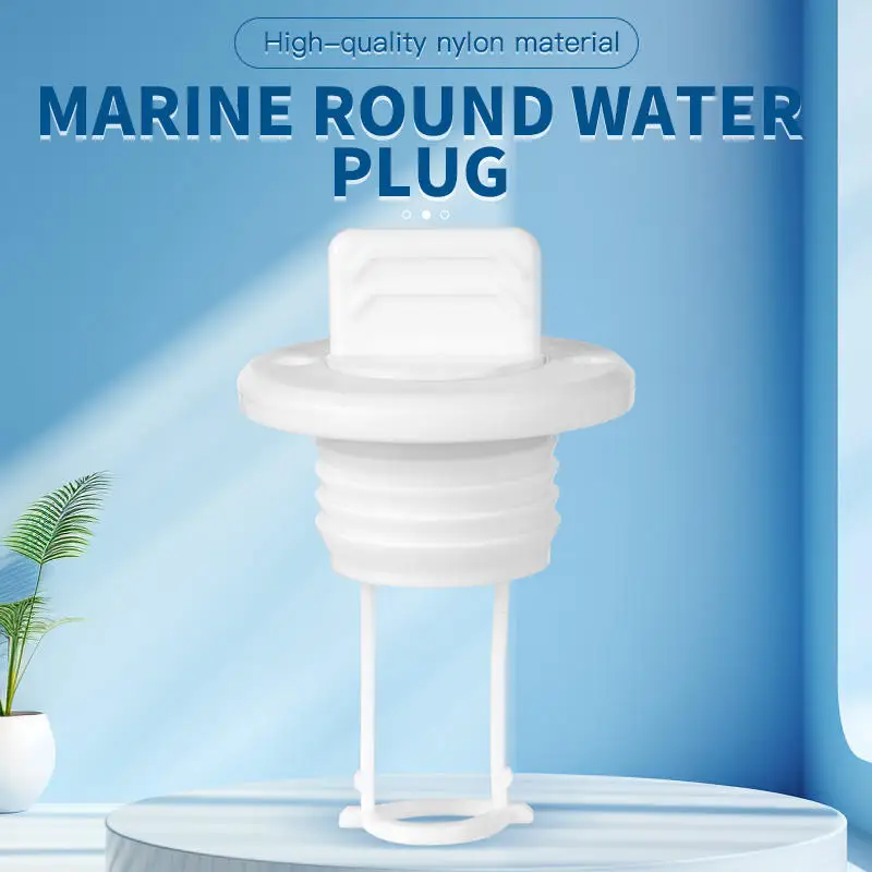 Series Marine Boat Drain Plug, Round Rubber Boat Scupper Plug with Retaining Rope, Fits for Yacht Fishing Boat Kayak