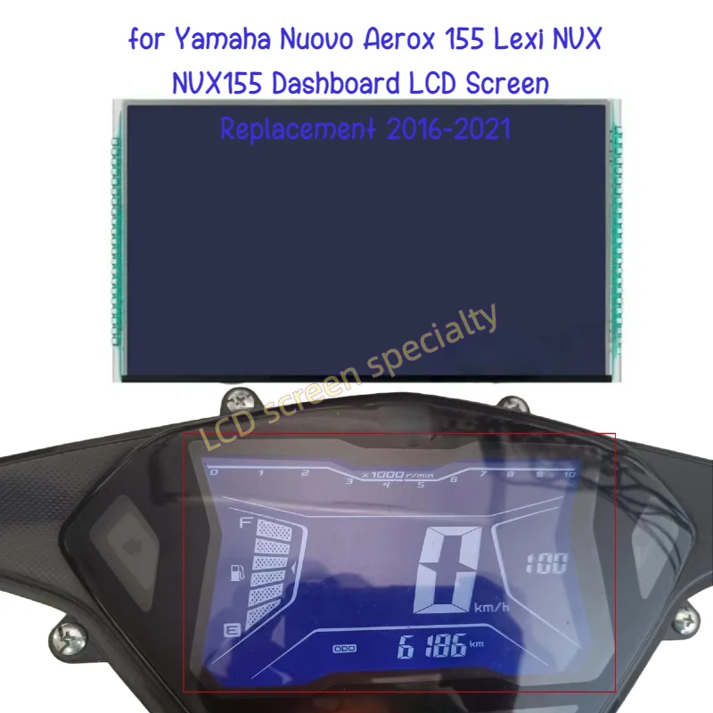 LCD Screen for Yamaha Nuovo Aerox 155 Lexi NVX NVX155 Dashboard  Replacement 2016-2021