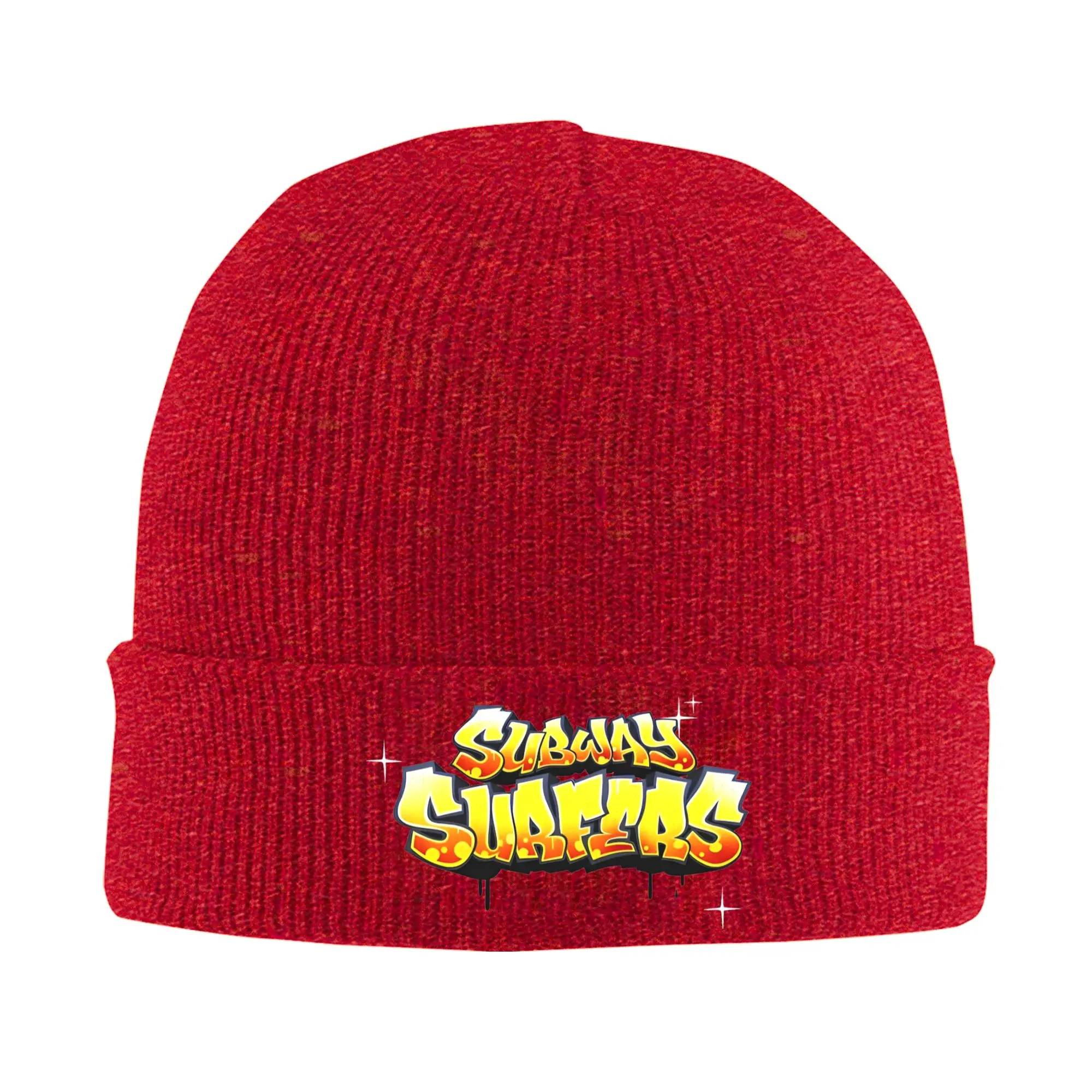Subway Surfers Logo Hat Autumn Winter Beanie New  Video Game Cap Unisex Acrylic Knitted Hat