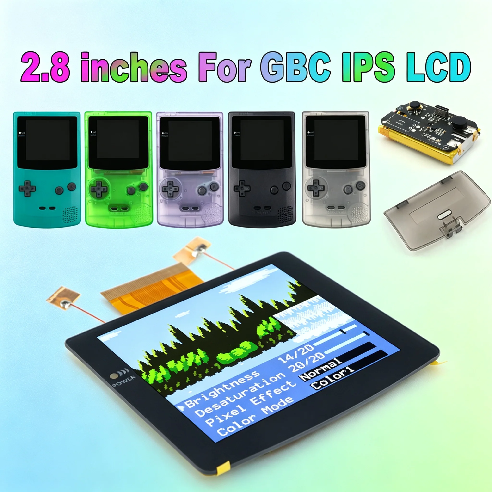 hispeedido-for-game-boy-color-gbc-28-laminated-retro-pixel-ips-mod-kit-480x432-integer-scaling-backlight-rechargeable