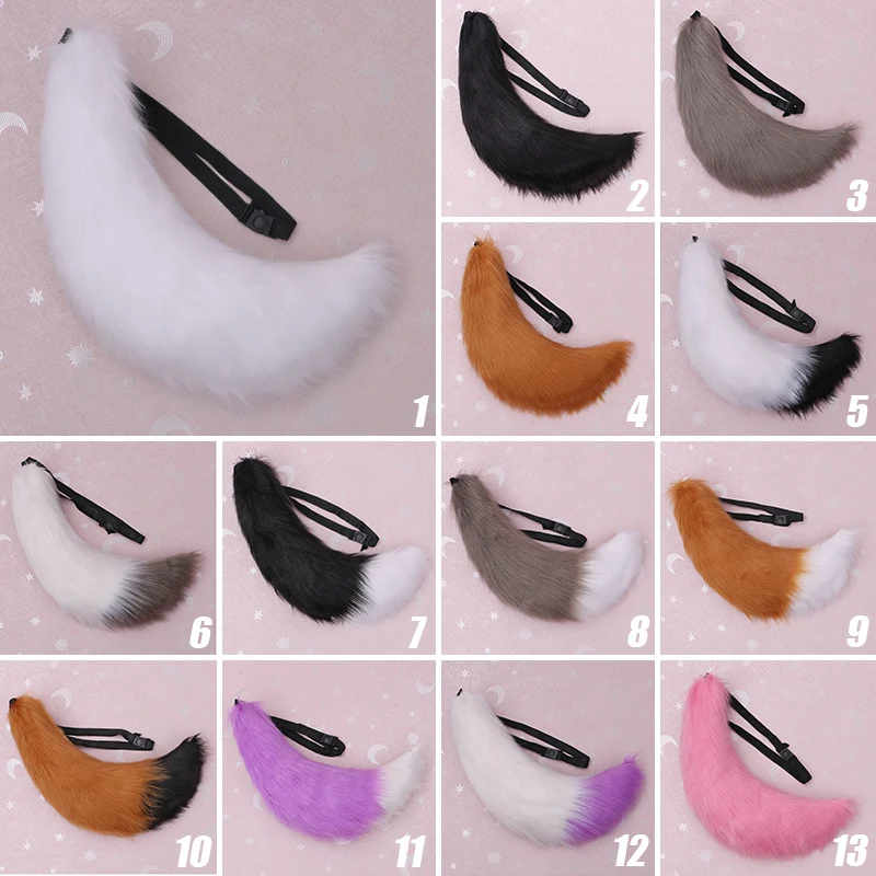 Ceinture réglable queue de renard fourrure de chat fourrure 70cm Anime queue de renard accessoire de Cosplay fête de carnaval accessoires d'anime de noël Costume d'halloween