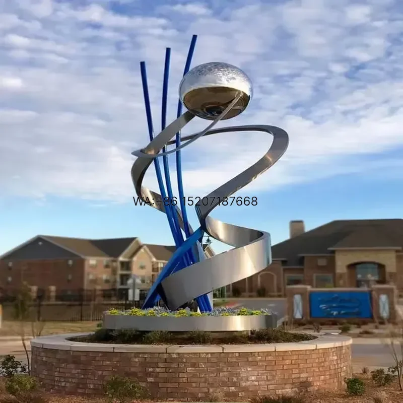 Wmwmnu Custom Polished Metal Stainless Steel Abstract Statue Art Sculpture for Outdoor Decorative