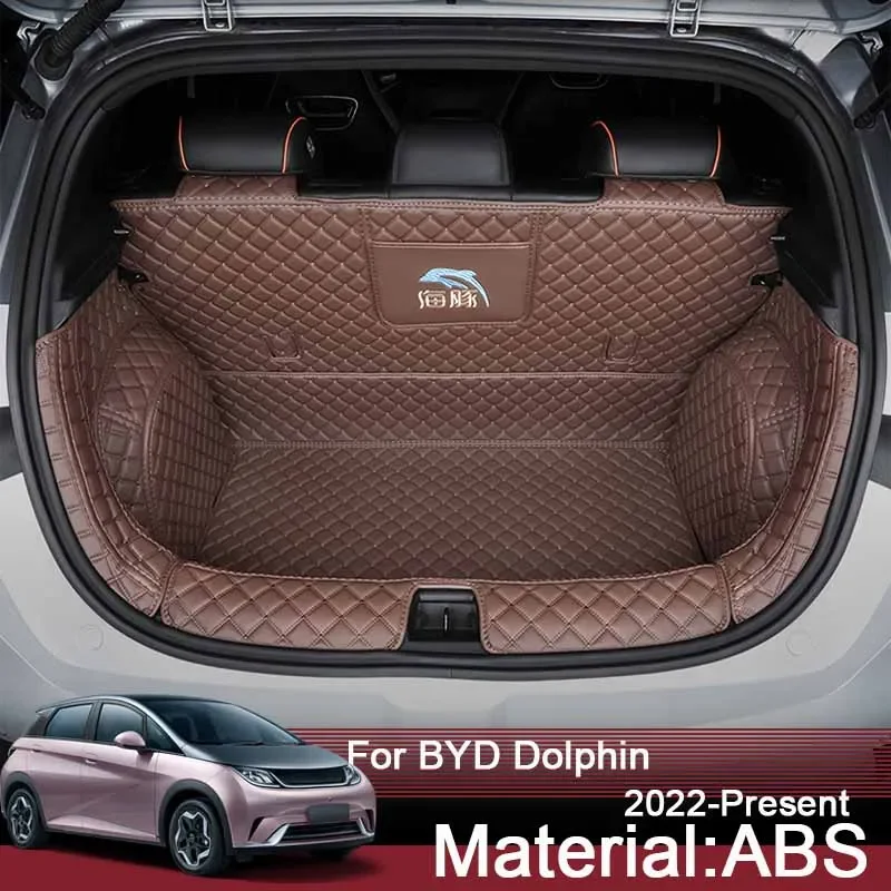 Car Styling Custom Rear Trunk Mat For BYD Dolphin 2022 2023 2024 Leather Waterproof Auto Cargo Liner Pad Internal Accessories