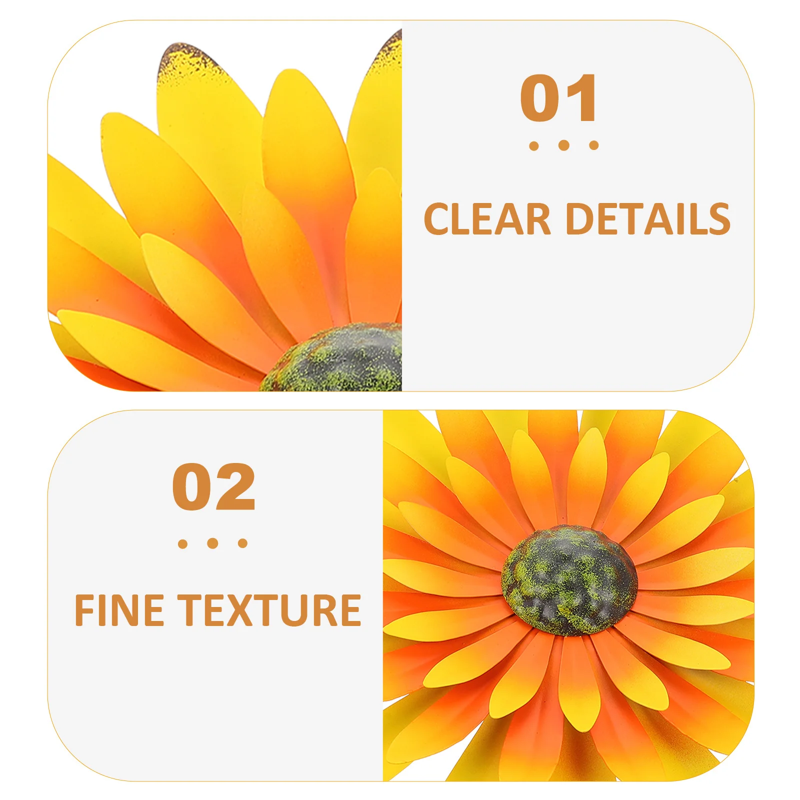 

Sunflower Decoration Pendant Iron Wall Outdoor Decor Spring Art Hanging Garden Sculpture Metal Flower Waterproof Molded Stereo