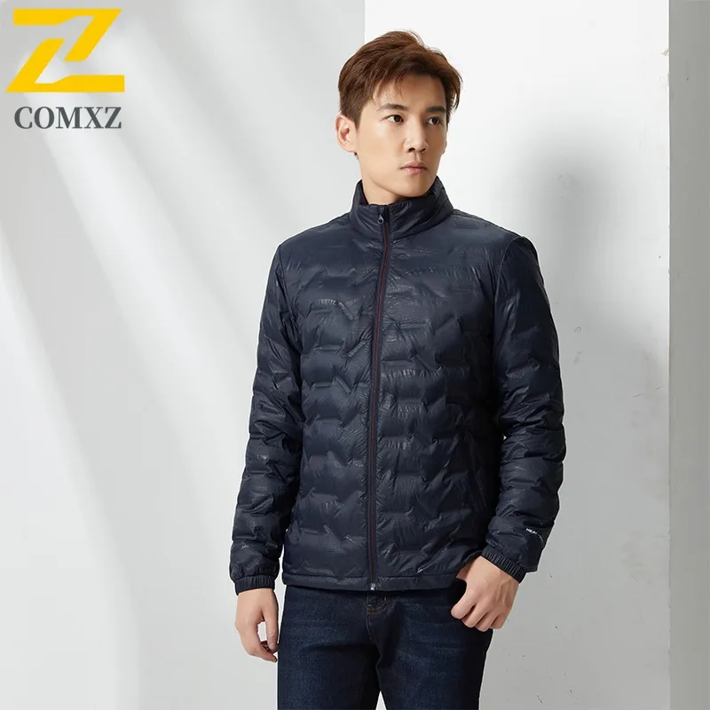 COMXZ 2025 Winter Down Jacket Men Women 80% Duck Down Stand Collar Lightweight Jacket Sport Casual Ultra Warm Waterproof Coat