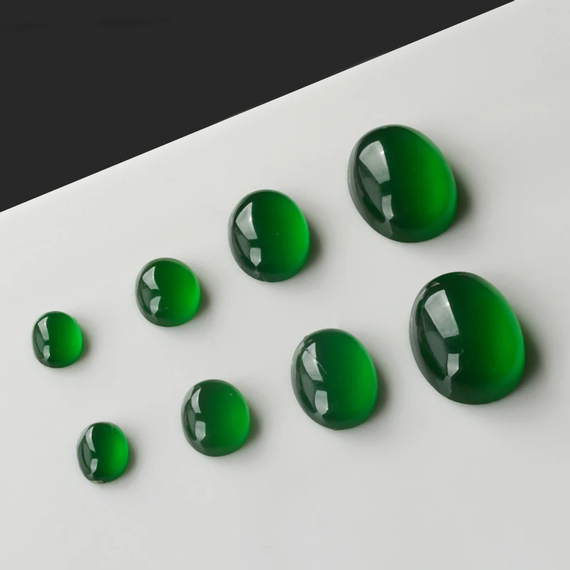 10 sztuk zielony imitacja agat żywiczny kot pierścionek z oczkiem twarz owalne jajko twarz szpilka wkładka dżetów łatka Diy Handmade materiał