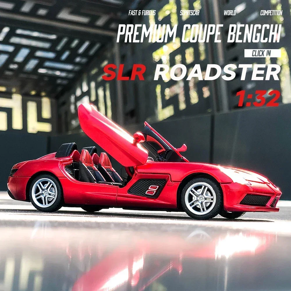 

Металлическая модель автомобиля SLR Roadster 1:32, красная, с инерционным механизмом, для мальчиков, коллекционная, рождественский подарок для детей