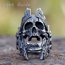 2024 New Gothic Retro Skull Ring 316L Stainless Steel Rings For Men Party Punk Biker Jewelry Boyfriend Gifts Male Bijoux