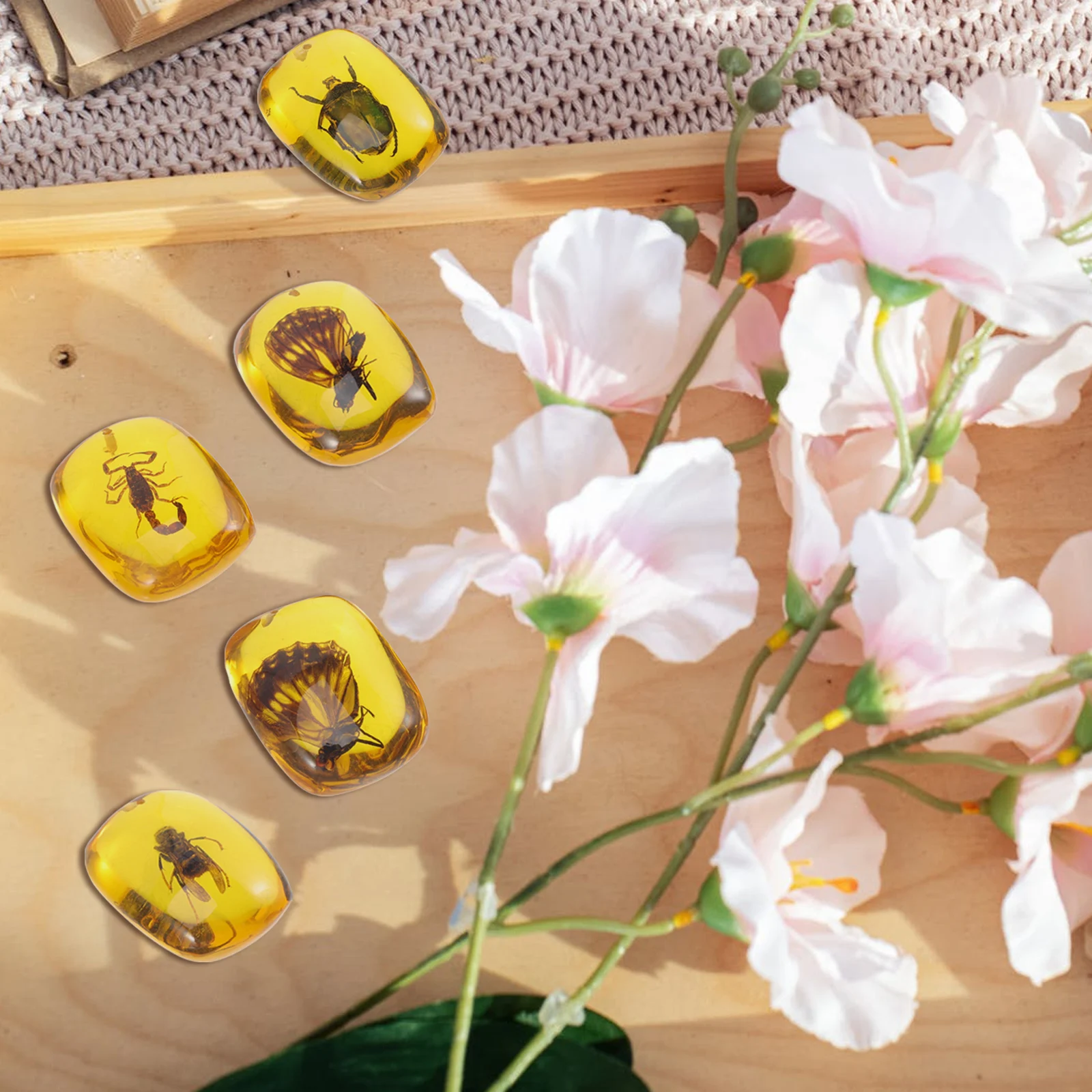 

5Pcs Insect Specimen Resin Pendants Jewelry Accessories Creative Hangings DIY Bracelet Supplies Lightweight Portable insect