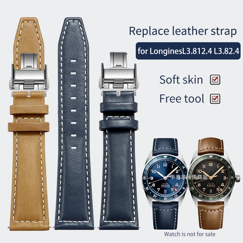 

Сменный ремешок для Longines L3.812.4 L3.82.4, кожаный ремешок для часов IWC Breitling, ремешок 21 22 мм с быстросъемным механизмом