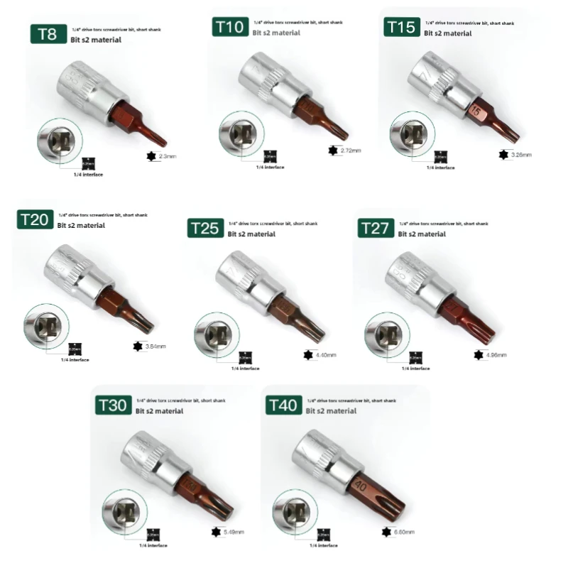 1/4 Inch Screwdriver Bit Socket Set Hex Screw Driver Bits H2-H10 Screwdriver Accessories For Torque Spanner Ratchet Wrench
