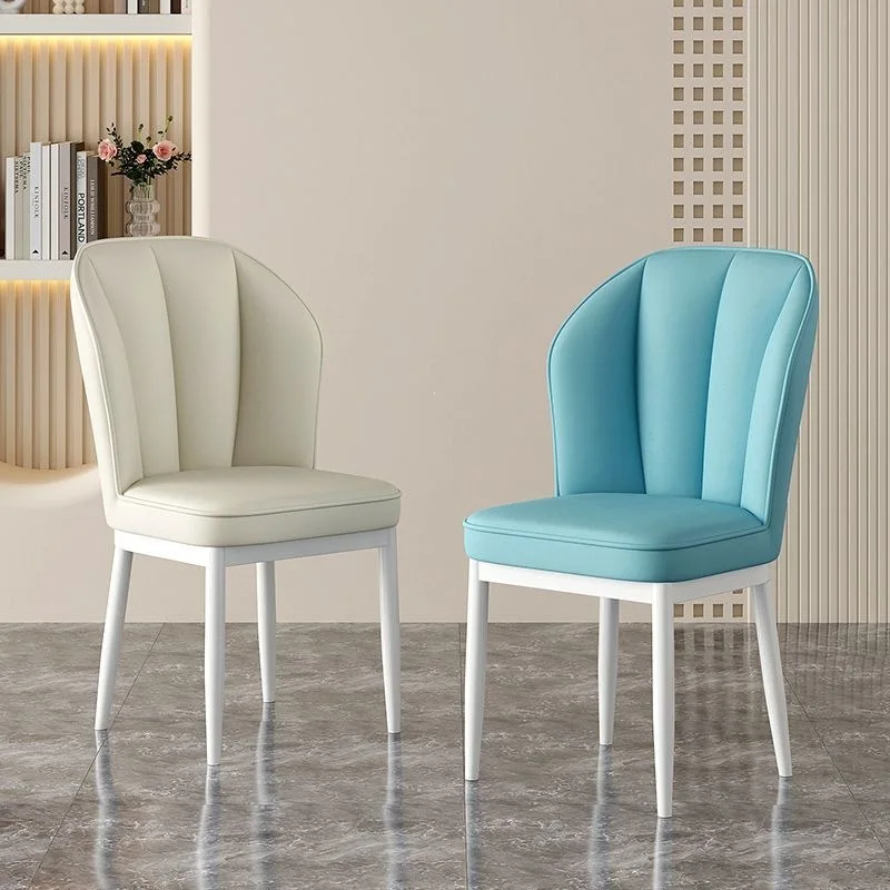 Nordic Light Home Dining Backrest Shell Chair Iron Frame Restaurant Hotel Chairs Dining Room Dining Chairs Nordic Chair Cadeiras