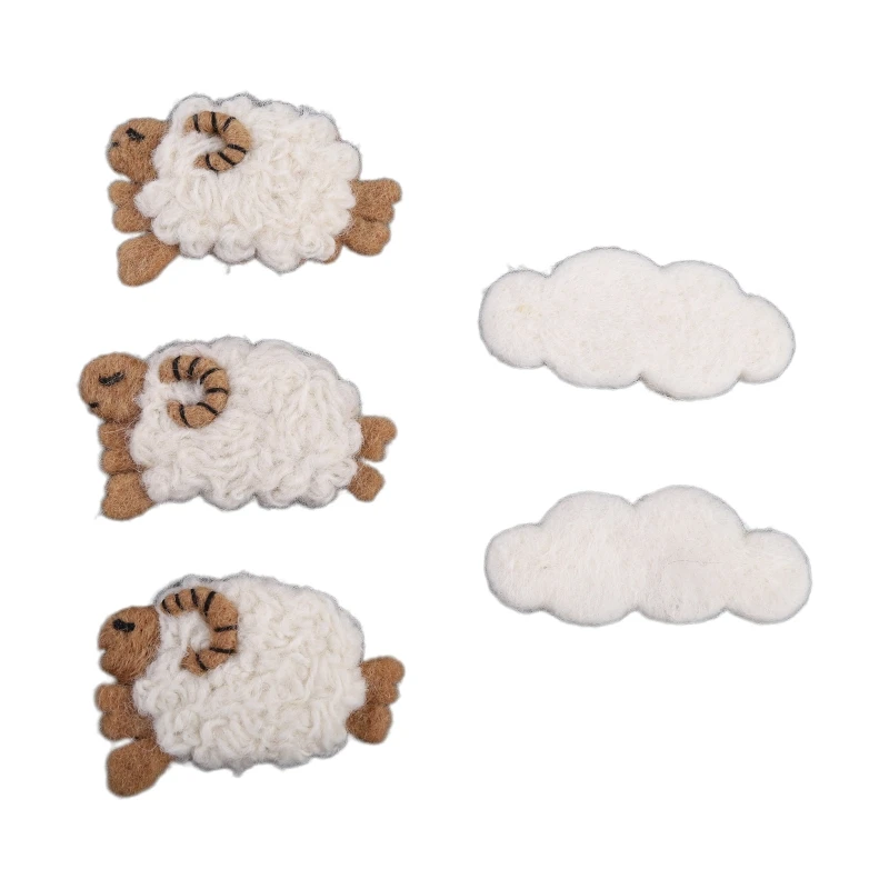 Baby Newborn Photography Props Wool Felt Clouds Sheep Balloons Infant Photo Decorations Accessories