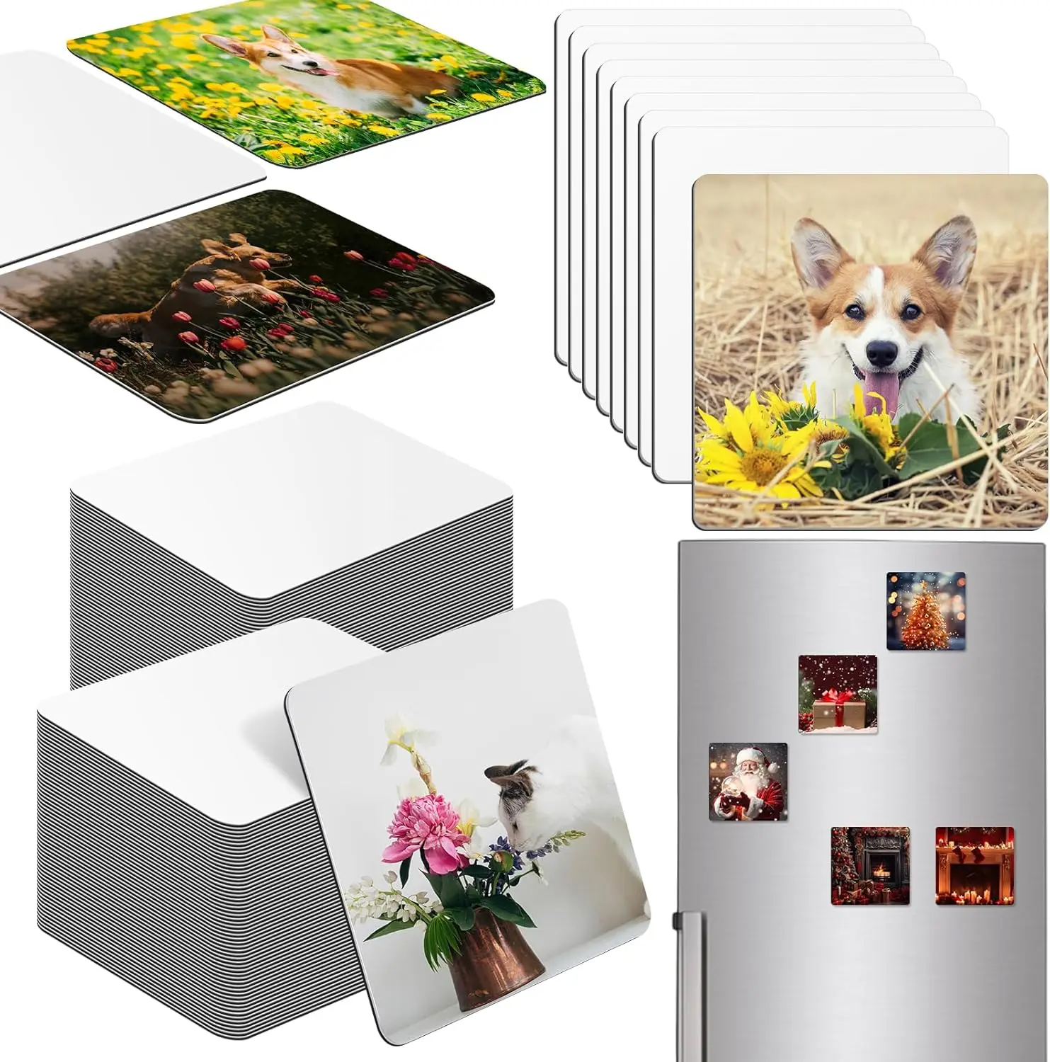 12 stks/partij Geheugen Sublimatie Metalen Koelkastmagneet Koelkastmagneten Blanks Voor Keuken Magnetron Decor