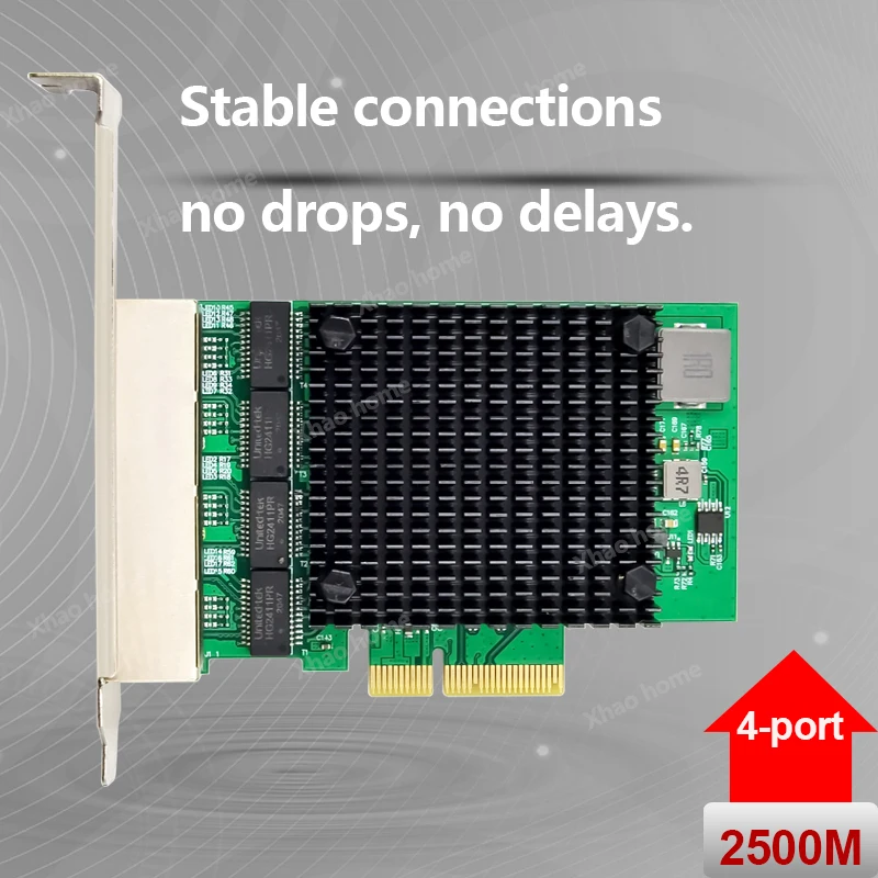 4Port Network Card RTL8125 8126 Chip PCI Express X4 to Quad RJ45 NIC 10/100/1000/2500Mb Gigabit Ethernet Lan Card for PC Desktop