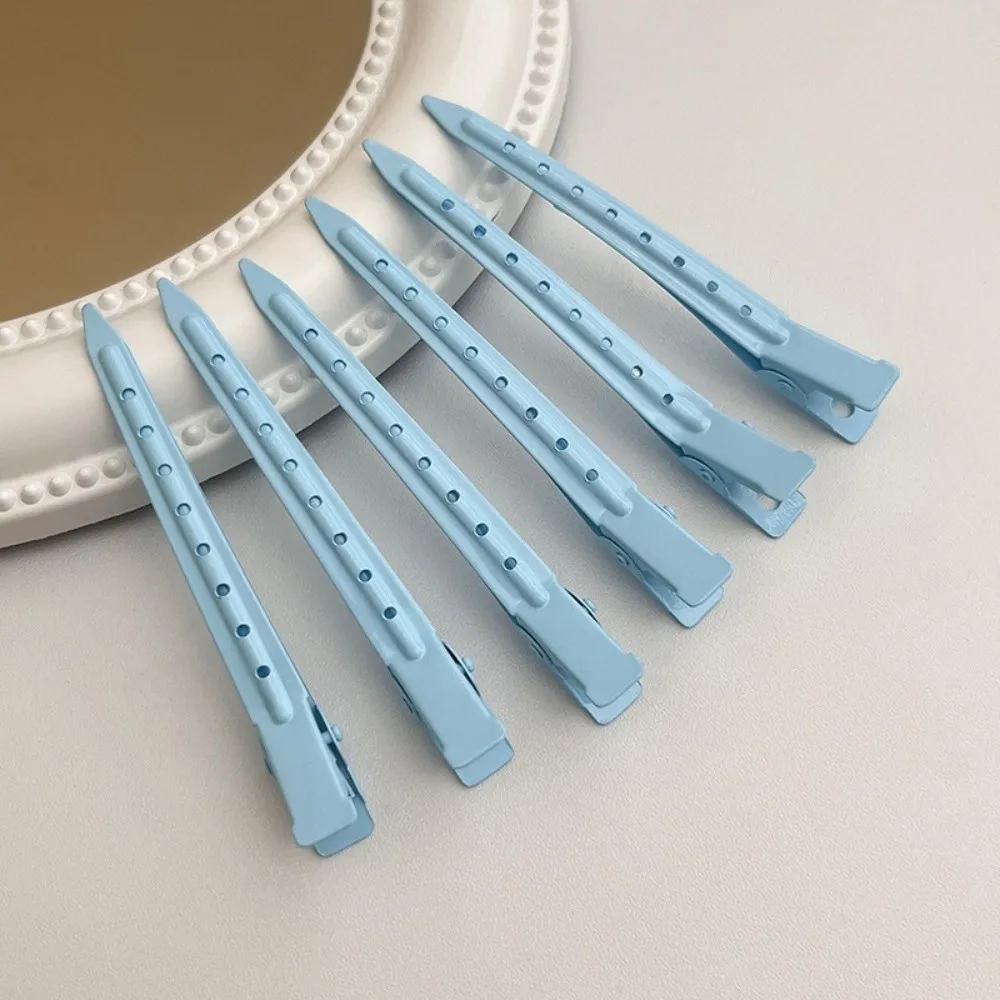6/12pcs 6/12pcs Hair Salon Clips Metal Duckbill Clip Polychromatic Design Sectioning Clamps Professional Quality