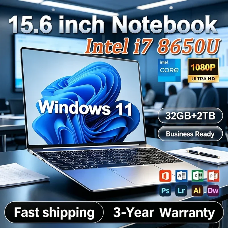 New Ultra Slim Laptop Intel Core i7 8650U 15.6