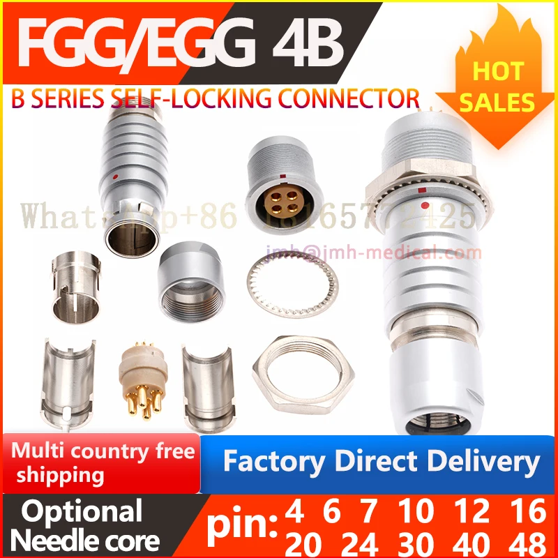 1-5pcs.4B. FGG male plug EGG female socket 4.6.7.10.12.16.24.30.40.40.48 pin core push-pull self-locking aviation connector