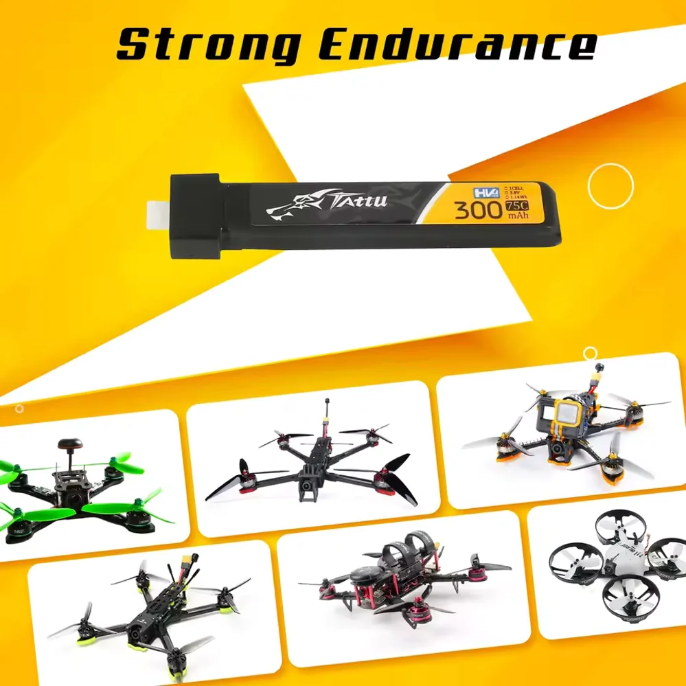 Tattu 300mAh 1S 75C 3.8V يبو بطارية BT2.0 ل Betafpv Air65 meteor65 Pro RC هليكوبتر كوادكوبتر FPV سباق أجزاء الطائرة بدون طيار