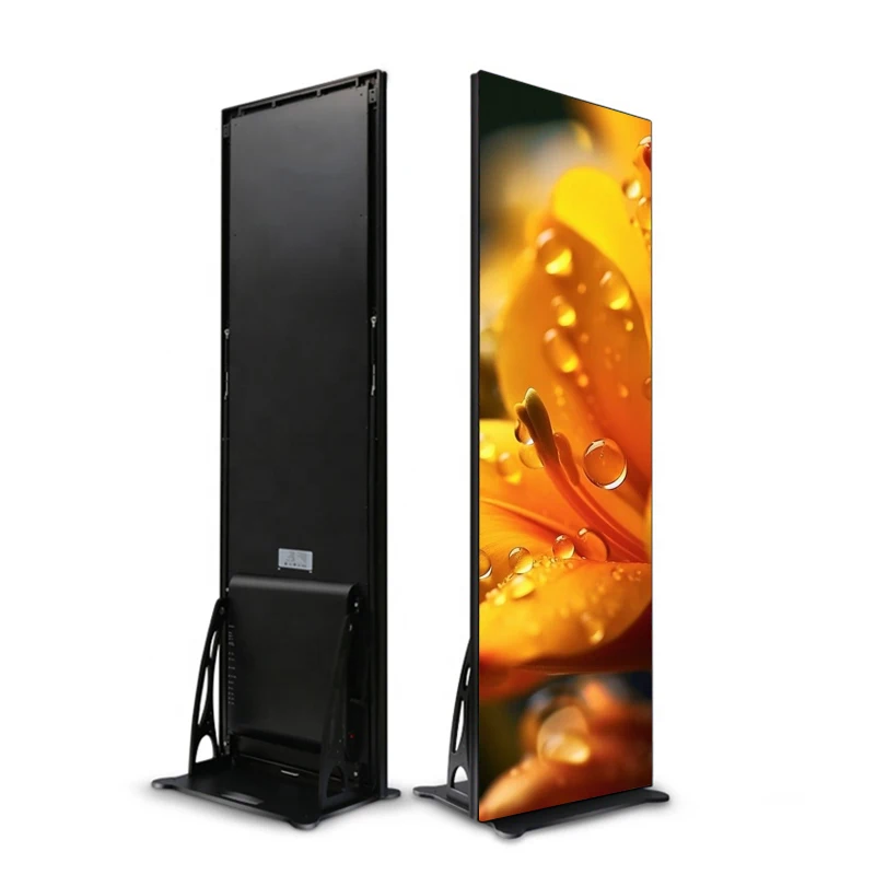 Low Power P2.5 LED Poster Ultra Slim Floor Standing Indoor Store Digital Advertising Screen
