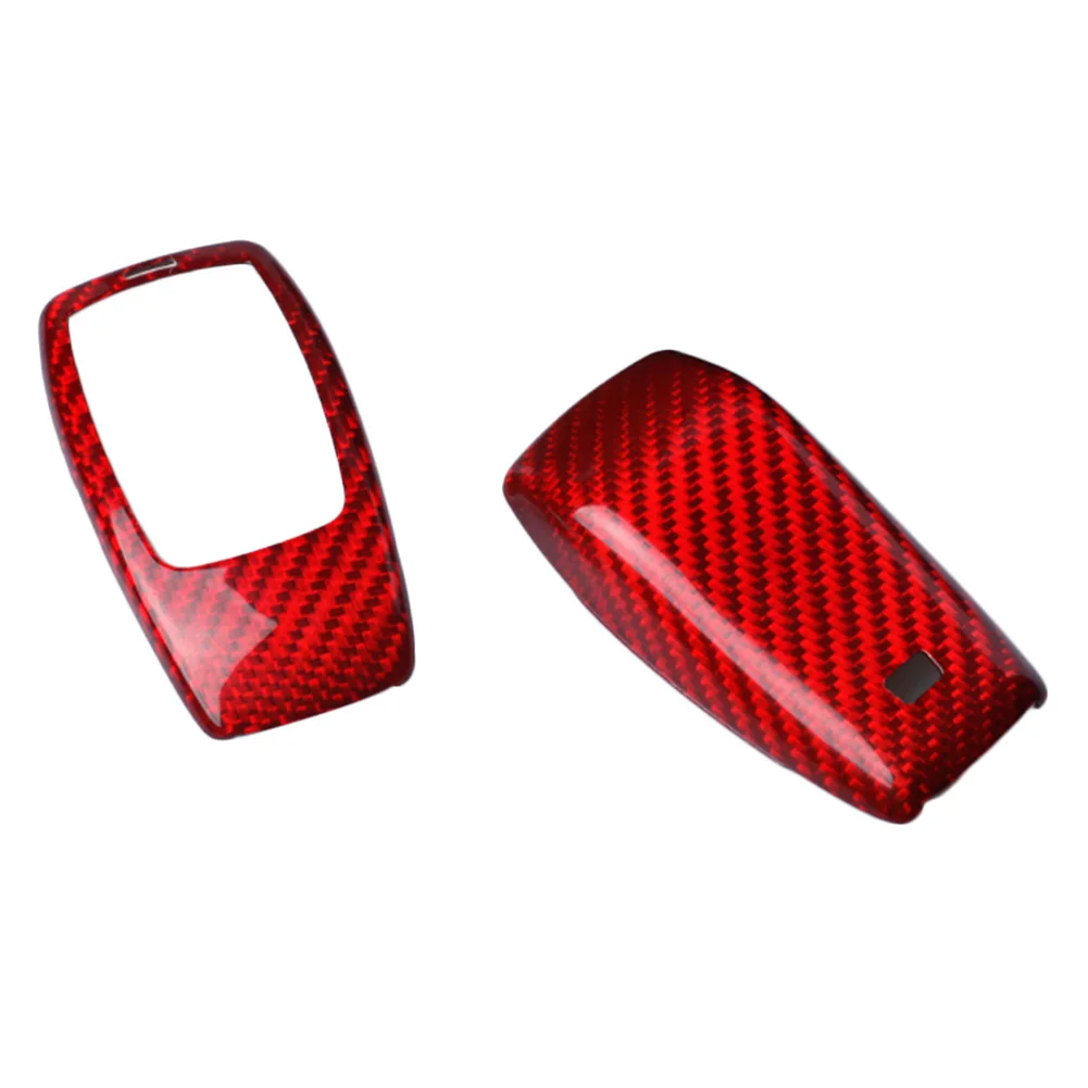 Car Remote Key Cover Case Red Real Carbon Fiber For Mercedes BENZ E-Class W213