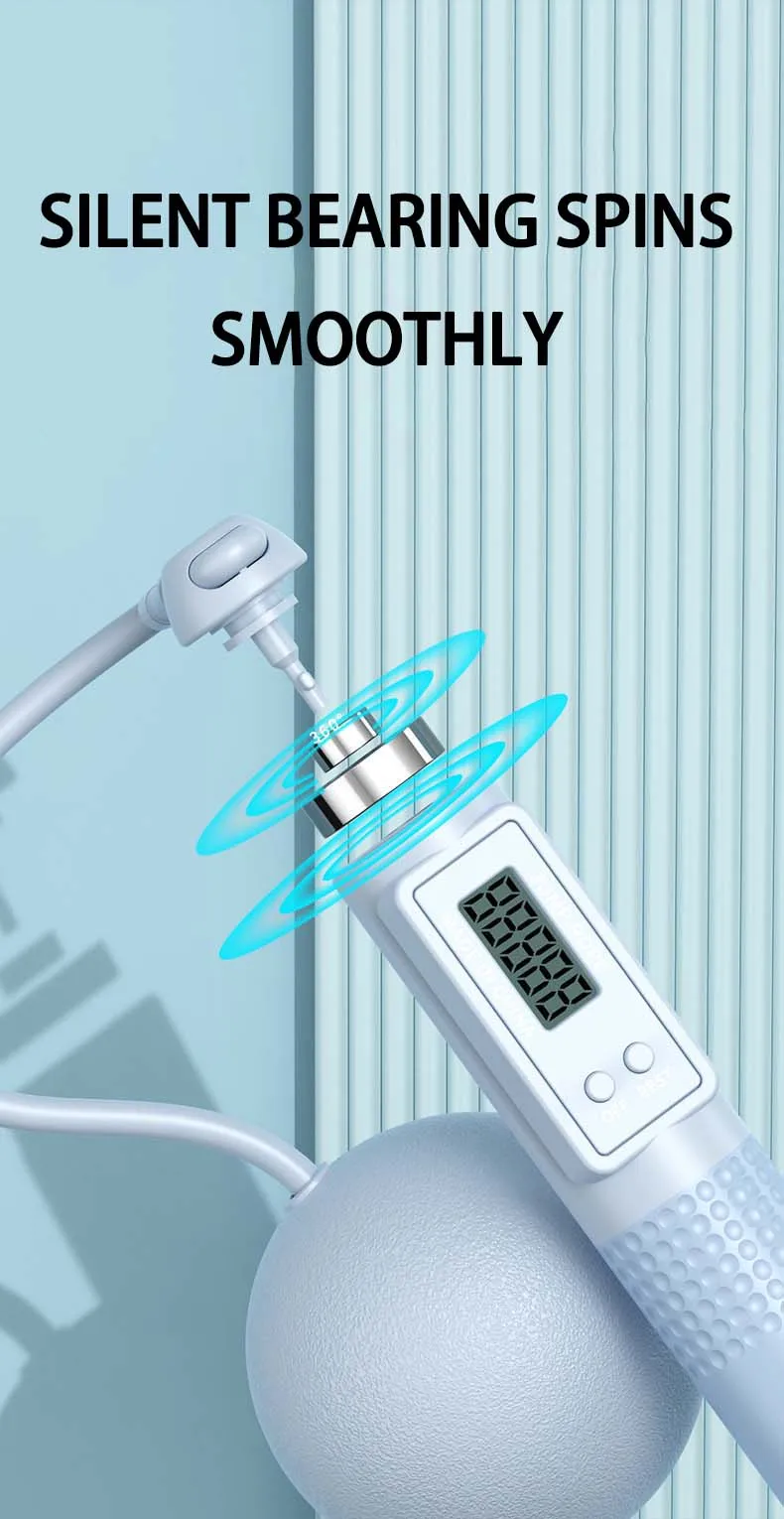 Springseil mit Zähler, verstellbares Springseil mit Kalorienzähler, intelligentes Springseil für Fitnessübungen und Gewichtsverlust – Detail 16