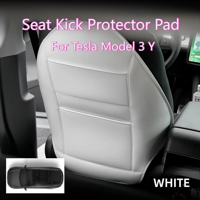 Seat Kick Protector Pad for Tesla Model 3/Y/3+ Juniper 2025 2026 Car Leather Anti Kick Pad Child Anti Dirty Cover Accessories