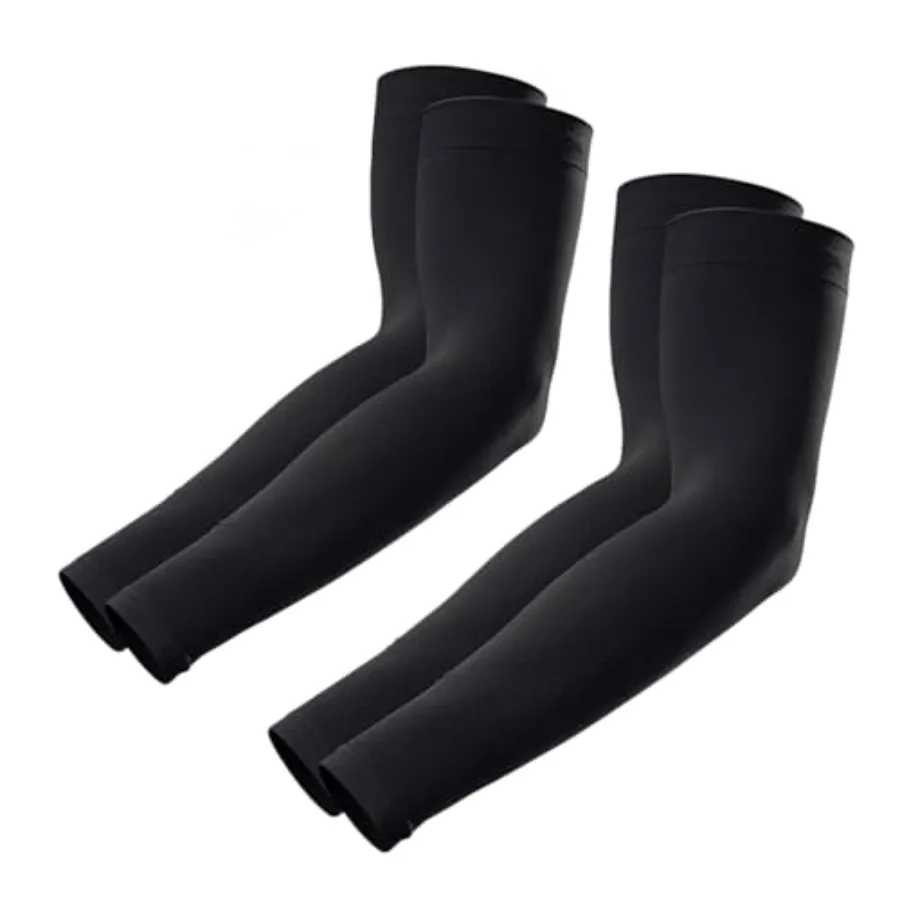 

KUHNMARVIN 2 Pairs Arm Sleeves Compression UV Protection Cooling Sun Sleeves Tattoo Cover Up Basketball Arm Sleeves Football
