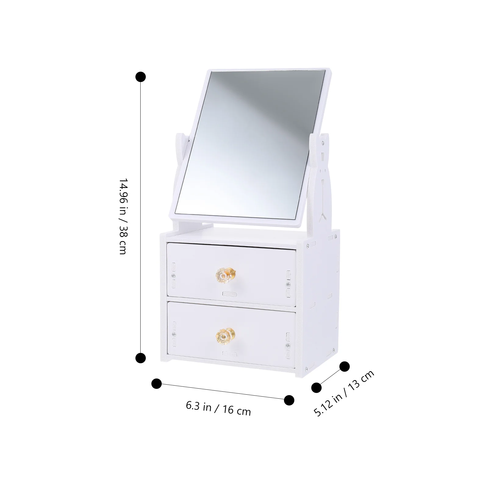 

Bedroom Makeup Mirror Portable Organiser Multifunctional Make-up Cosmetics Storage Organizer with Stand
