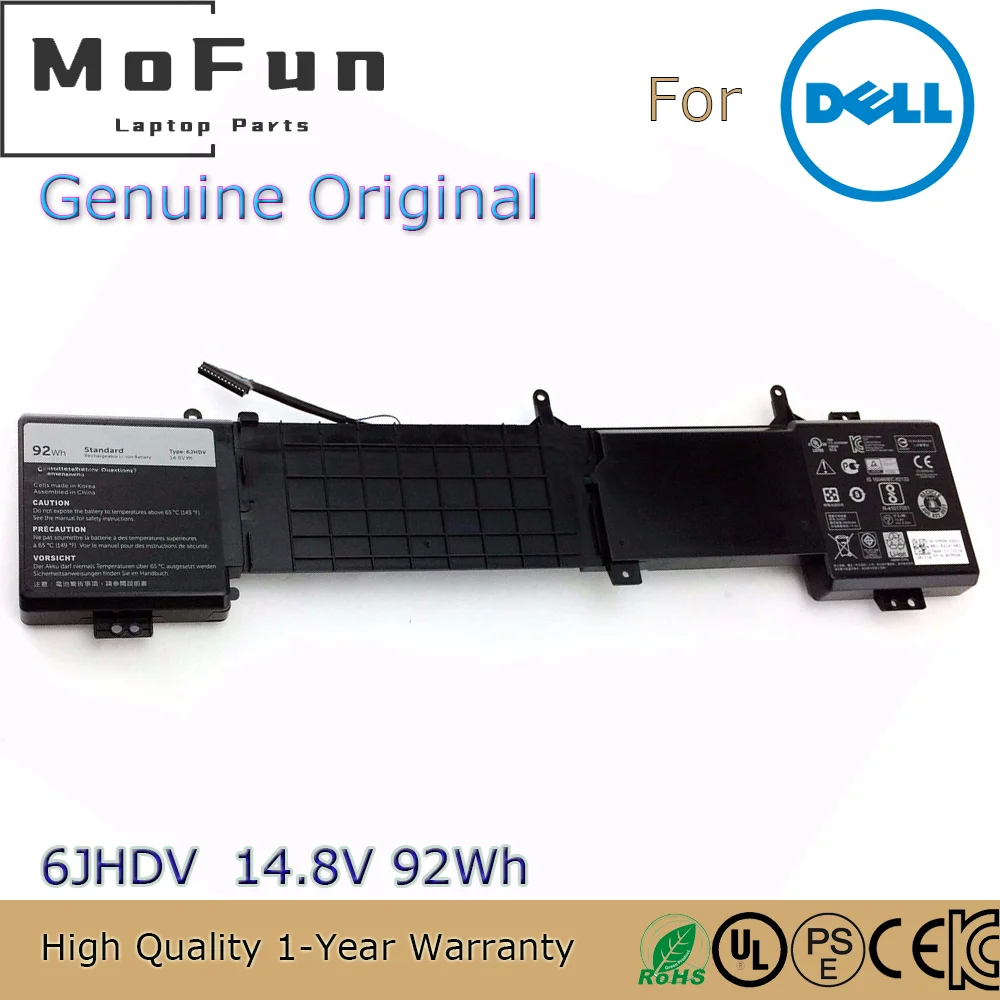 

Brand New Original 6JHDV 14.8V 92Wh Laptop Battery for Dell Alienware 17 R2 R3 ALW17ED 6JHCY ALW17ER ALW17ED-2728 ALW17ED-4718