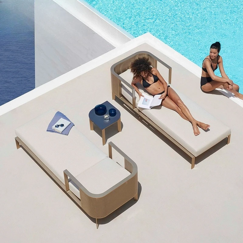 

Outdoor Swimming Pool Beach Lounger Villa Garden Courtyard Sofa Bed Leisure Hotel Homestay Garden Solarium