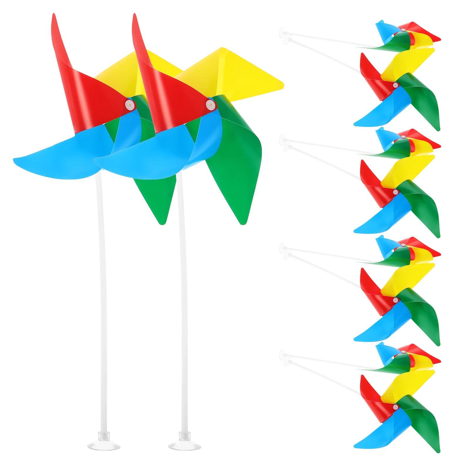 

10 Pcs Colorful Windmill Decoration Multicolored Pinwheels for Desk Garden Kids Classroom Plastic Adornment DIY Lawn Inserting