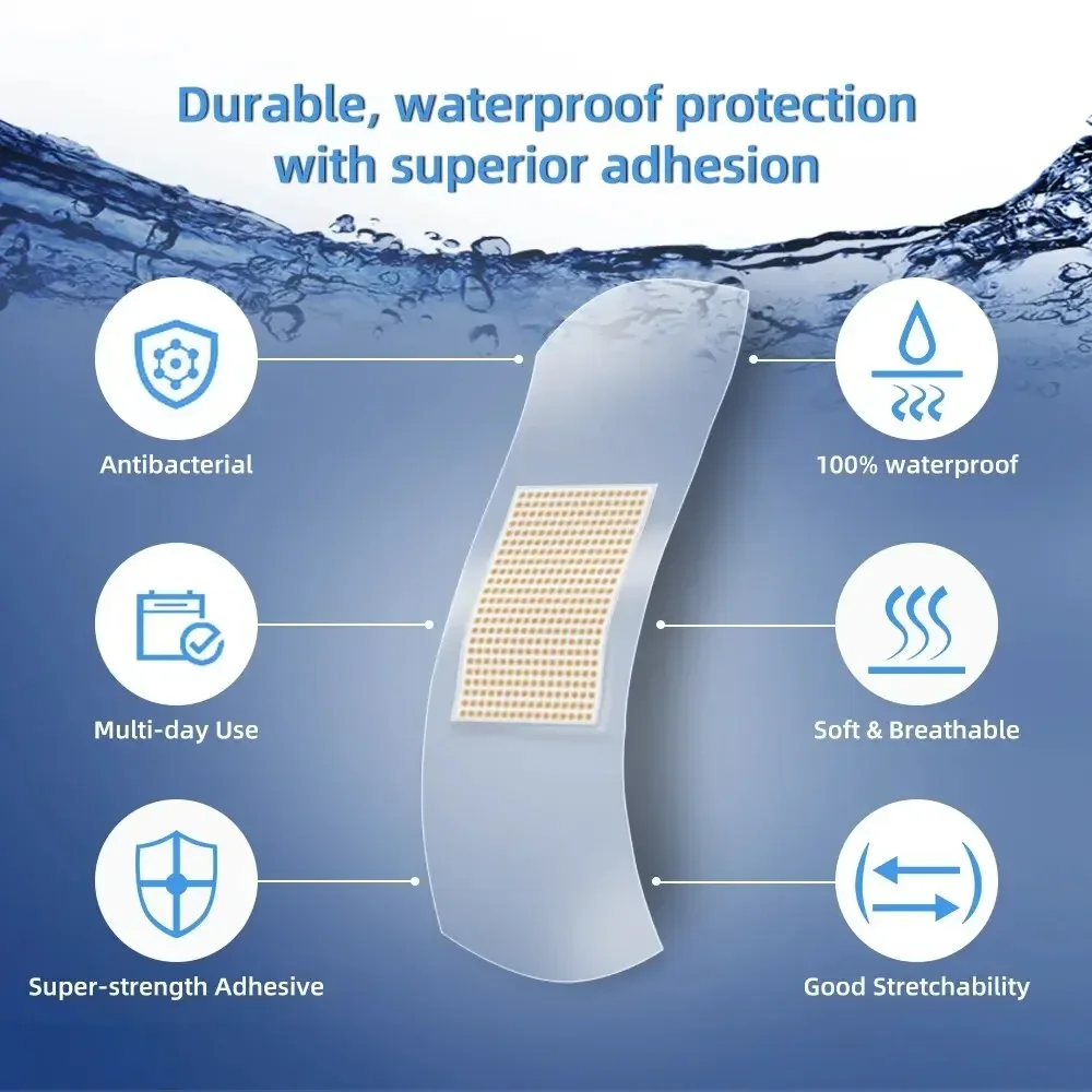 120 pieces waterproof band-aid transparent invisible breathable waterproof swimming band-aid