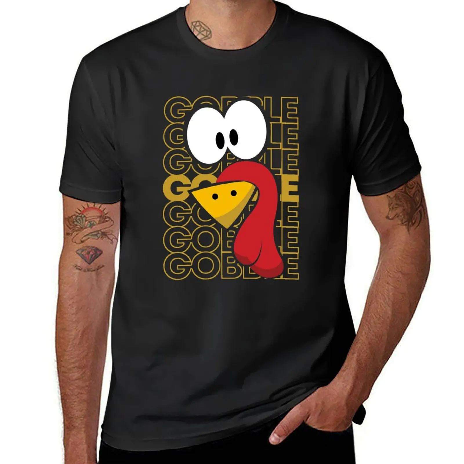 Turkey Face Gobble Gobble T-Shirt tops aesthetic clothes men clothing