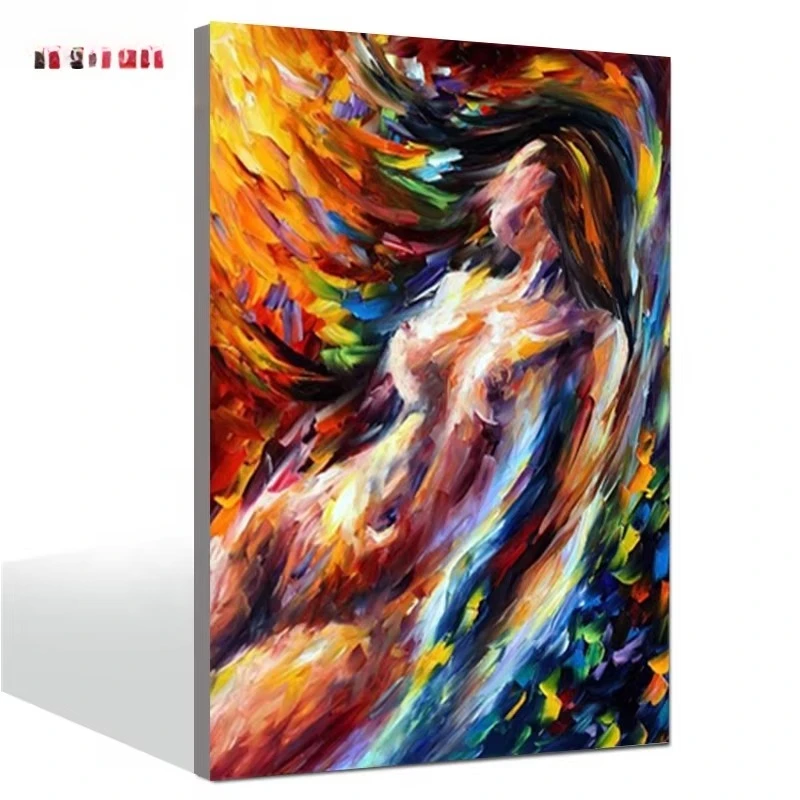 

Beautiful young woman sexy dance hand painted abstract oil painting