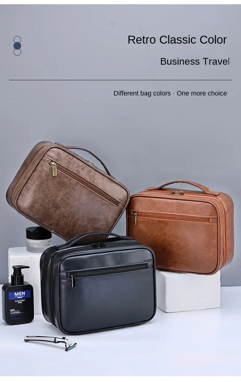 Kosmetiktaschen für Herren, Reiseutensilien, Kosmetik-Organizer, faltbar, zum Aufhängen, Aufbewahrungstasche, transparent, wasserdicht, Luxus-Make-up-Tasche – Detail 8