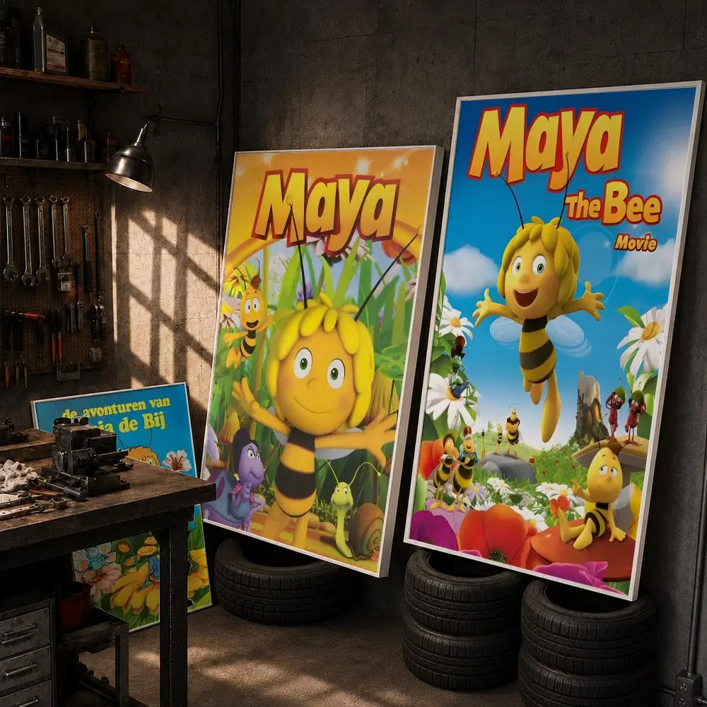 Cartoon M-Maya the Bee Poster HD Wall Art Home Decor Waterproof Print Bedroom Garage Party Gift