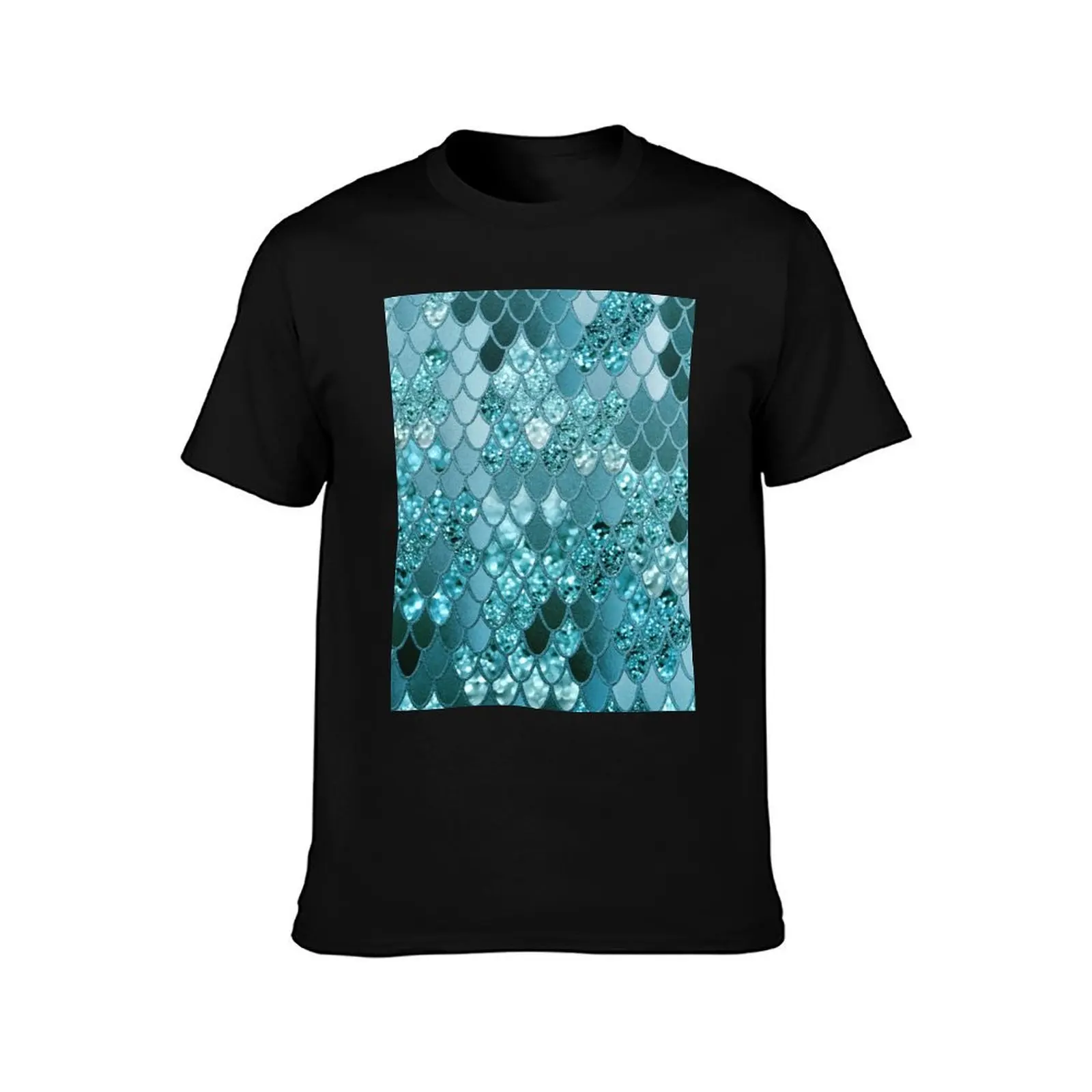 Mermaid Scales #4 (Photo of Glitter Only - Not Reflective) T-Shirt Simple Casual Short Sleeve Cotton T-Shirt