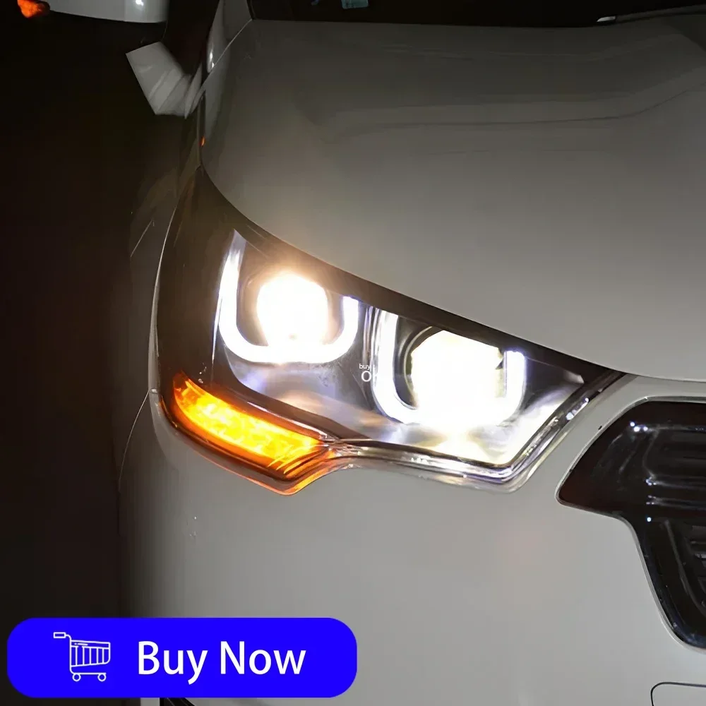 

For Citroen C4L 2013-2016 Car lamps Lighting Assembly Upgrade Double U Design LED Auto Headlights Projector Lens Accessories