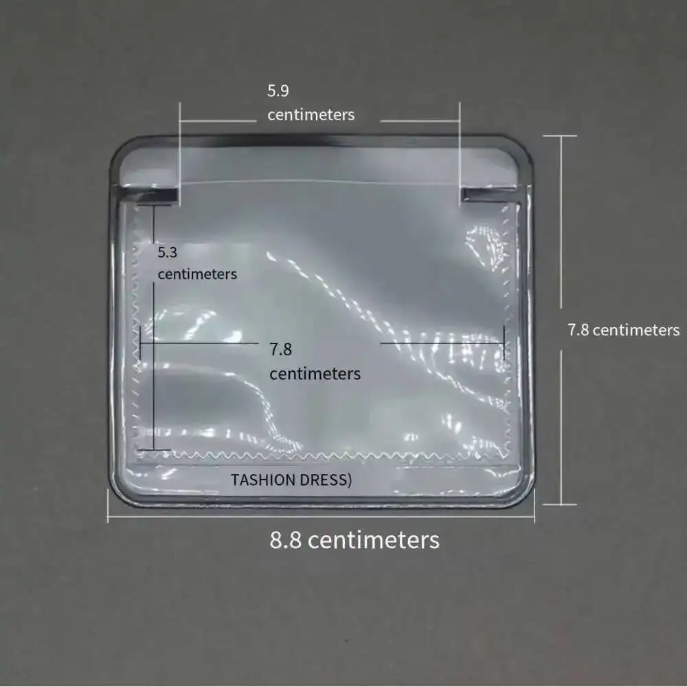 50 Stück PVC XS-5XL EVA-Kragenetikettentaschen für Kleidungsetiketten, Zubehör-Markentaschen, transparente, mattierte Etikettentaschen – Detail 4