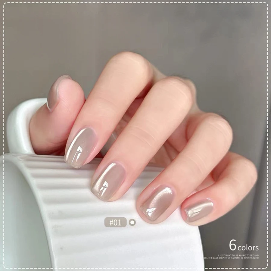 

ZH Autumn And Winter Top Selling Vintage Champagne Gold Glass Bead Cat's Eye Gel Nail Polish Nail Art Whitening Pop Nail Shop