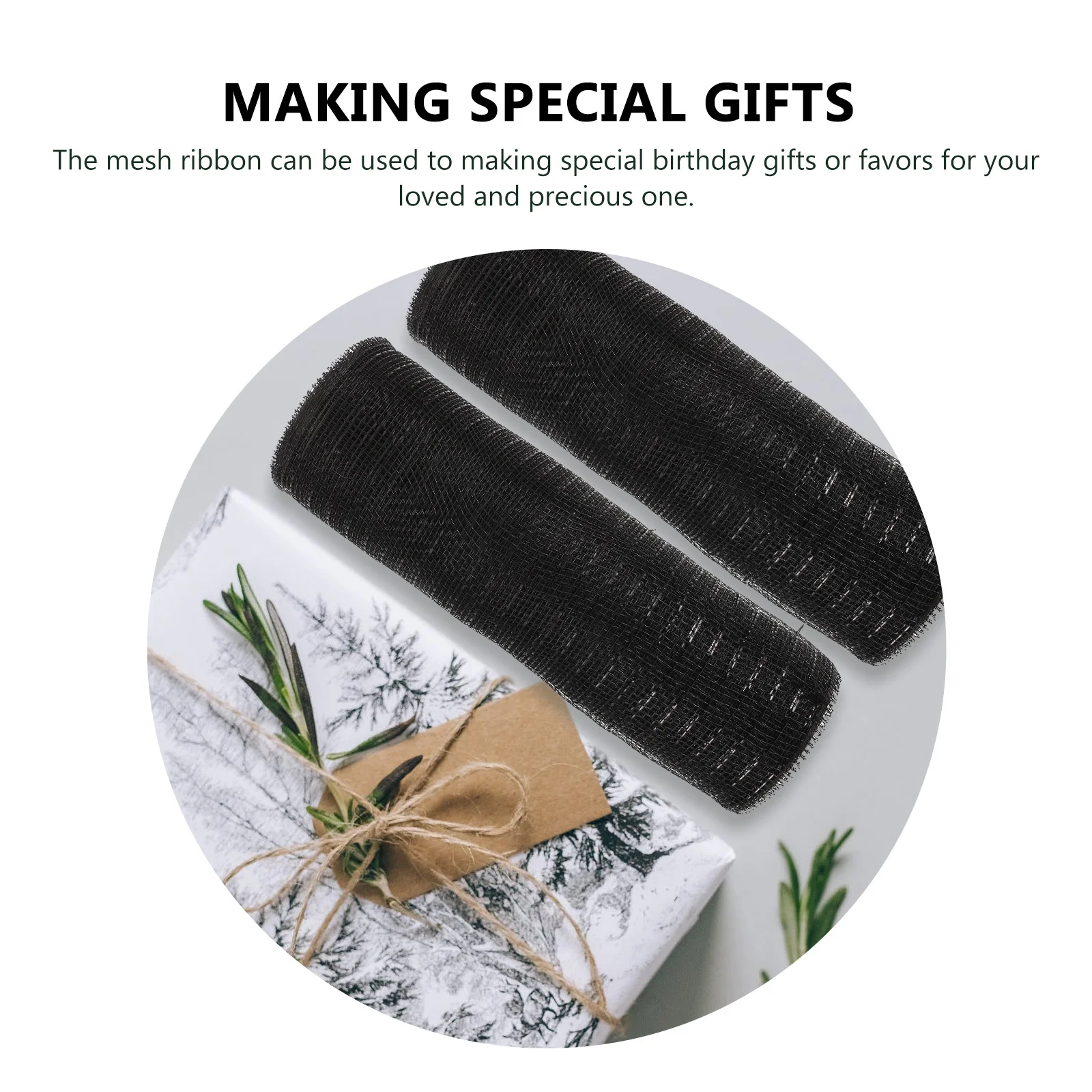 

2Pcs Holiday Wreath Making Ribbon Mesh Polyethylene Decor for Christmas Tree Arch Table Favor Packaging DIY Crafts Home Decor