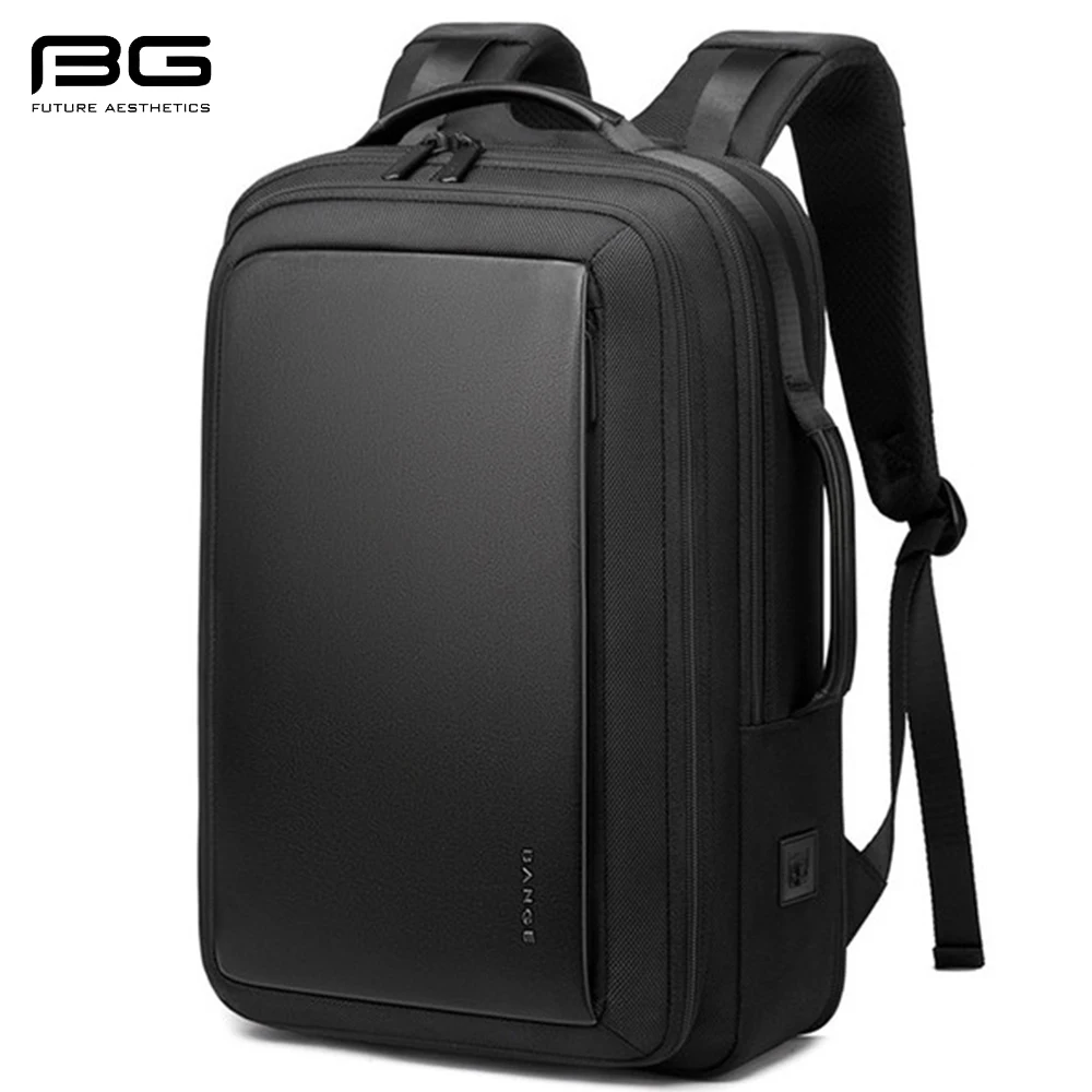 

BANGE Fashion Men's 15-inch Laptop Backpack Can Be Extended Water Splicing Business Large-Capacity USB2.0 Charging Female Bag