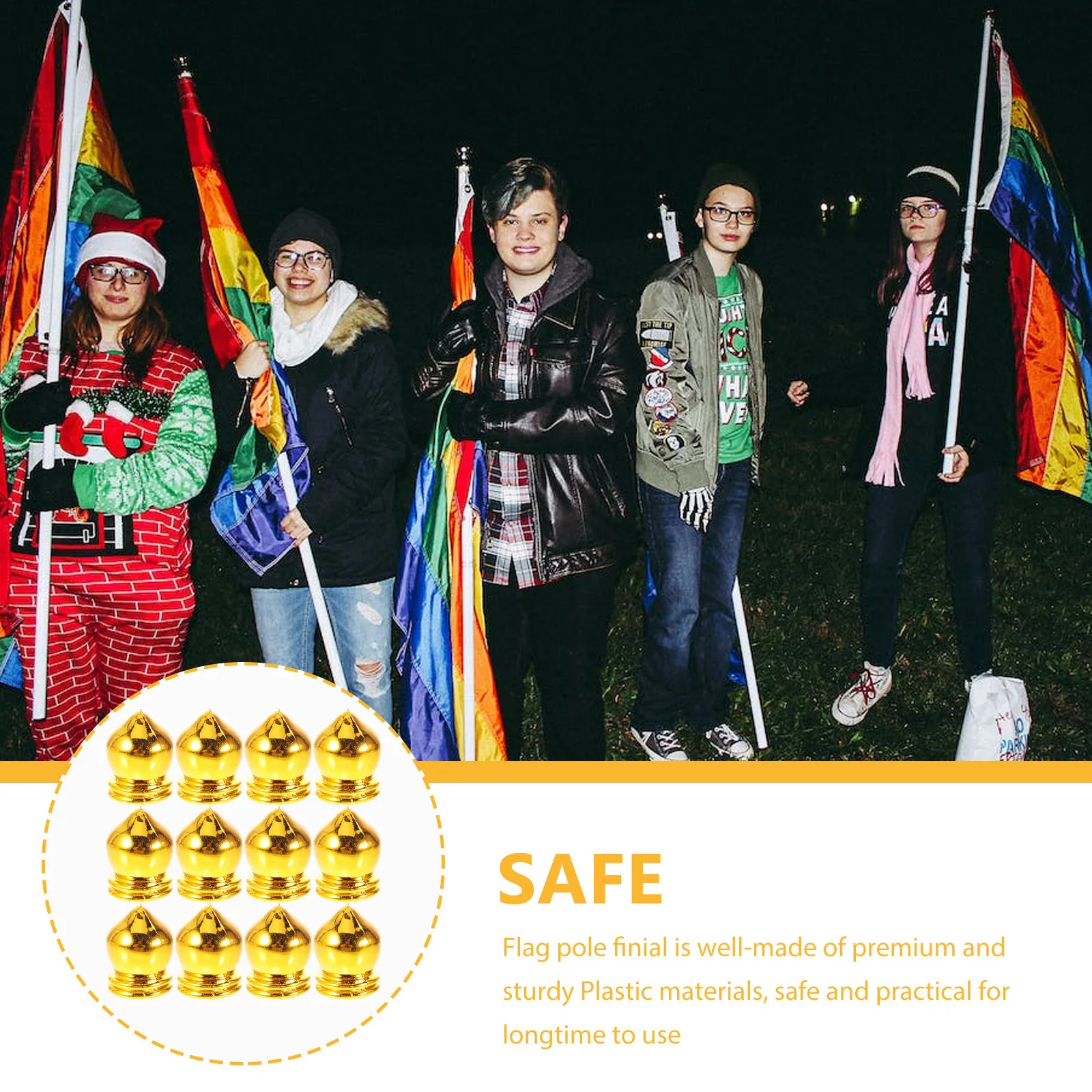 

20Pcs Pennants Flag Topper Plastic Flagpole Head Decorative Finials Garden Flag Accessories Pennants Pole Finial Topper