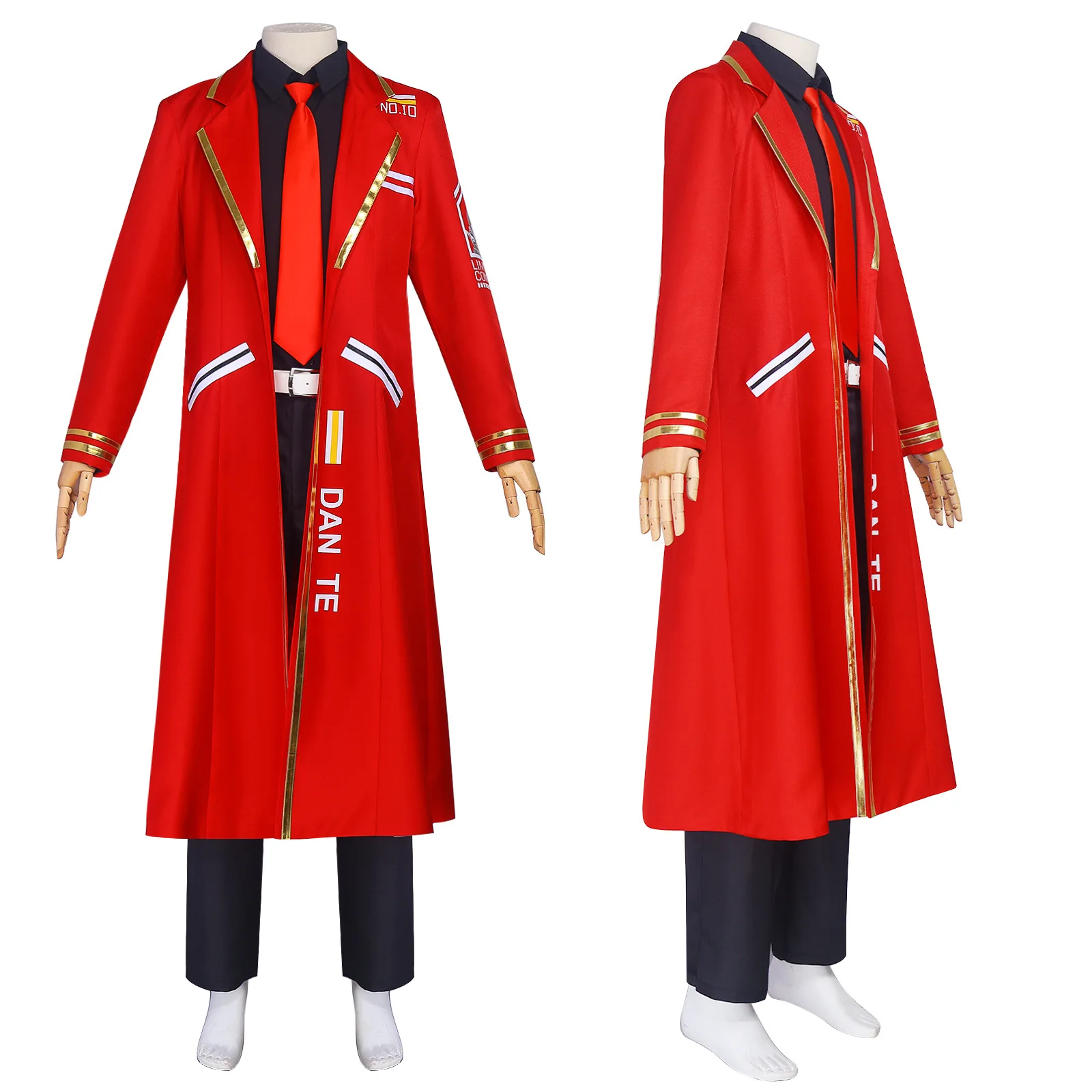 DMC 5 Dante Cosplay Costume Adult Men Long Red Windbreaker Jacket Coat Gloves Roleplay Outfits Halloween Carnival Disguise Suit view 3