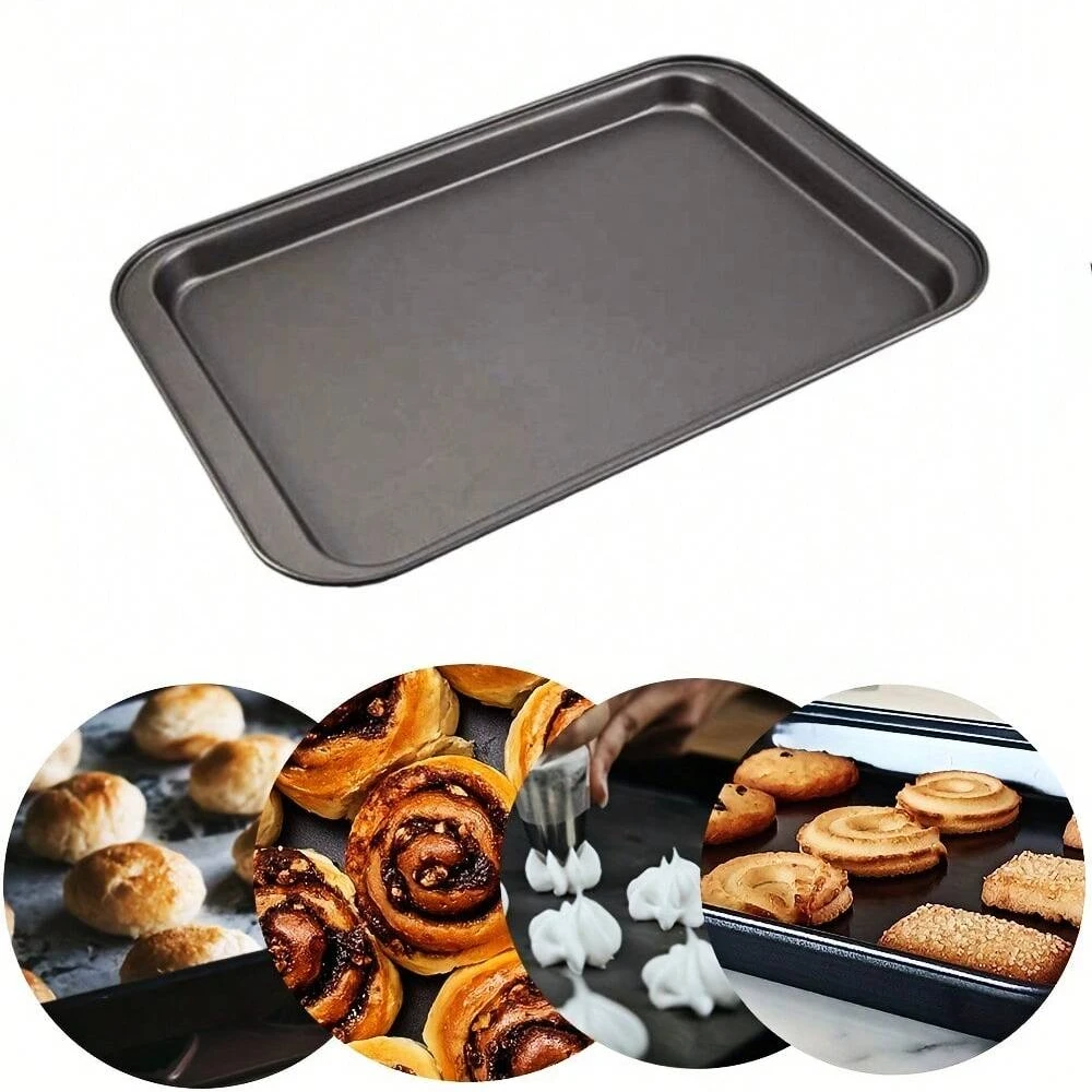 Rectangular Non-Stick Cookie Oven Baking Tray Sheet Carbon Steel Bread Cake Baking Tray Pans Pizza Mold Kitchen Cake Baking Mat