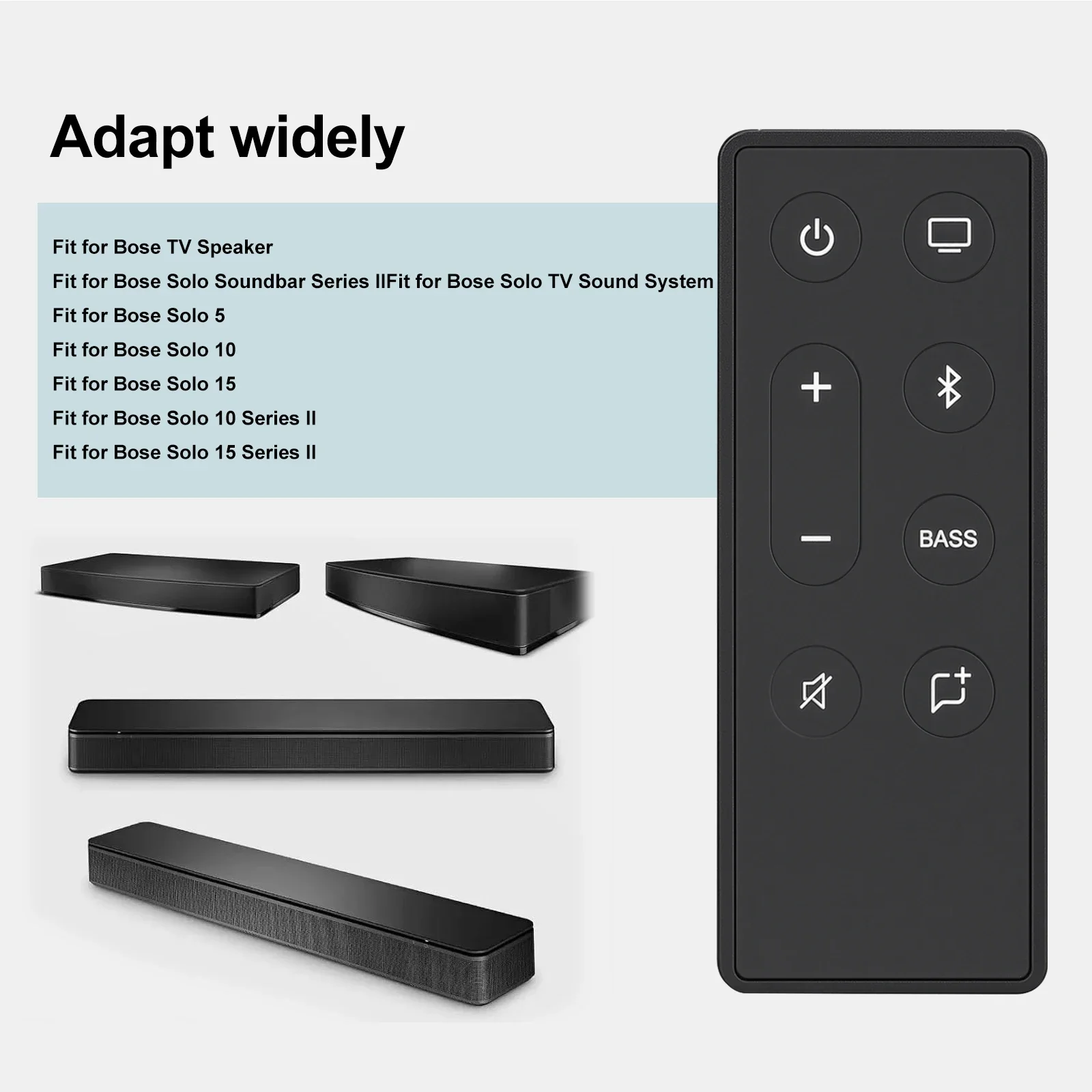New Replacement Remote Control for Bose TV Speaker/Bose Solo Soundbar Series II(Batteries Not Included)